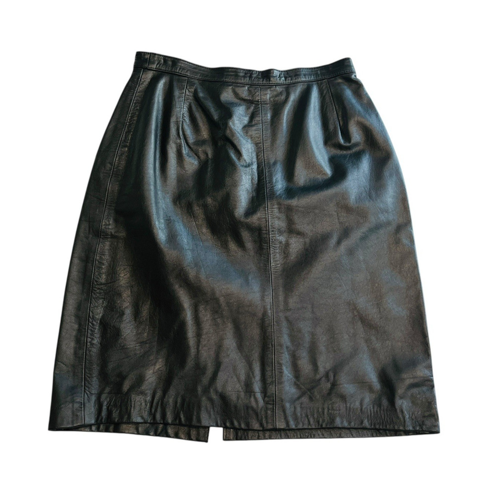 Comint Leather Skirt Women Size M ( 11 / 12 ) Vintage Argentina 80s Rocker Glam
